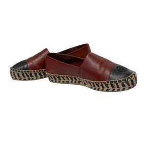 Tory Burch Espadrille Tuscan Wine/Perfect Navy Size 8